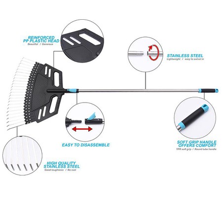 Rust-resistant big leaf rake Rust-resistant big leaf rake