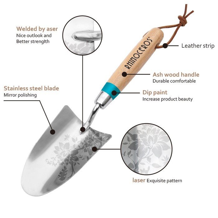 wood handle garden tool set